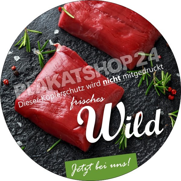 Schaufensterfolie Wildspezialitäten Fleischerei