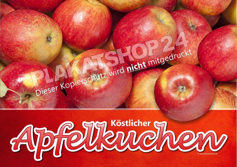 Apfelkuchen-Plakat im Querformat