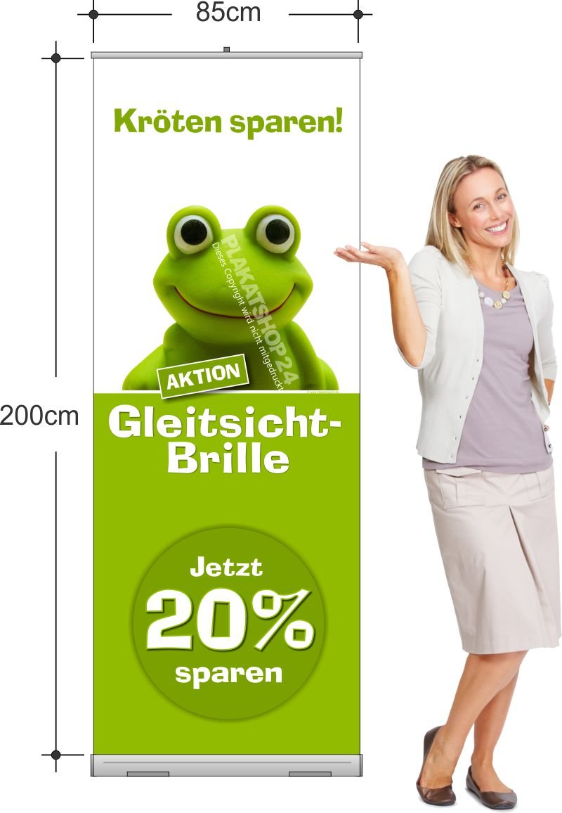 Rollup-Banner für Rabatt-Aktion Gleitsichtbrillen