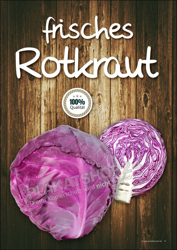 Werbeplakat für Rotkraut / Rotkohl Werbeplakat für Rotkraut / Rotkohl
