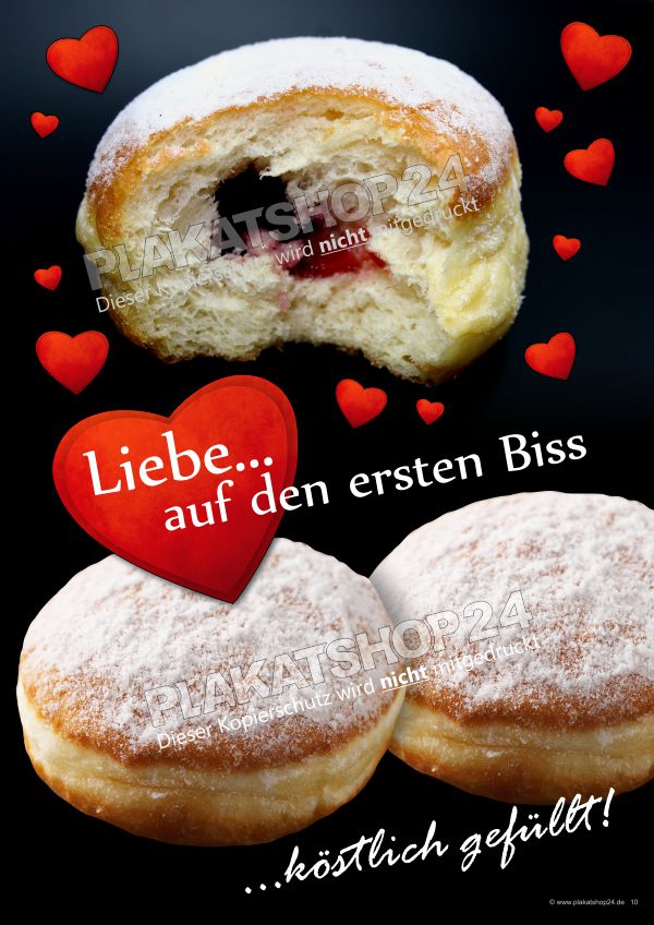 Bäckereischild (PVC-Plane) für Werbung für Pfannkuchen / Berliner / Krapfen