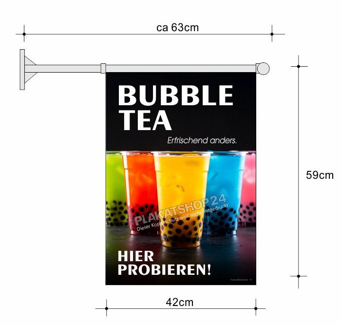 Stockfahne Bubble Tea / Tapioka-Tee