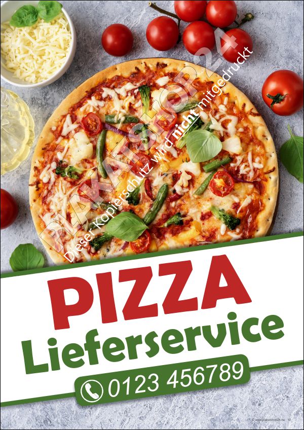 Werbeplakat Pizza-Lieferservice