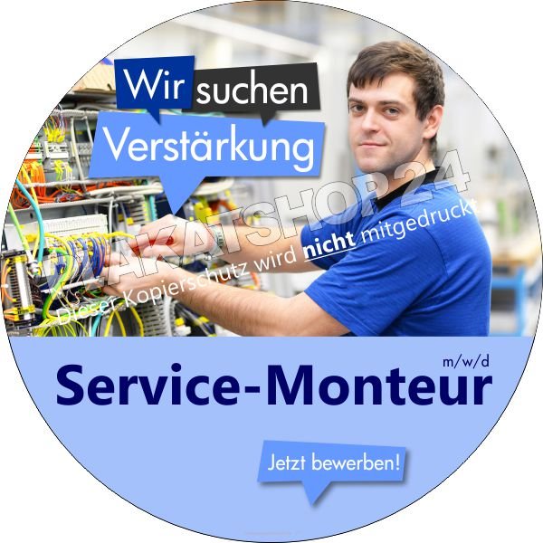 aufkleber-service-monteur Fahrzeugreklame Aufkleber Monteur gesucht