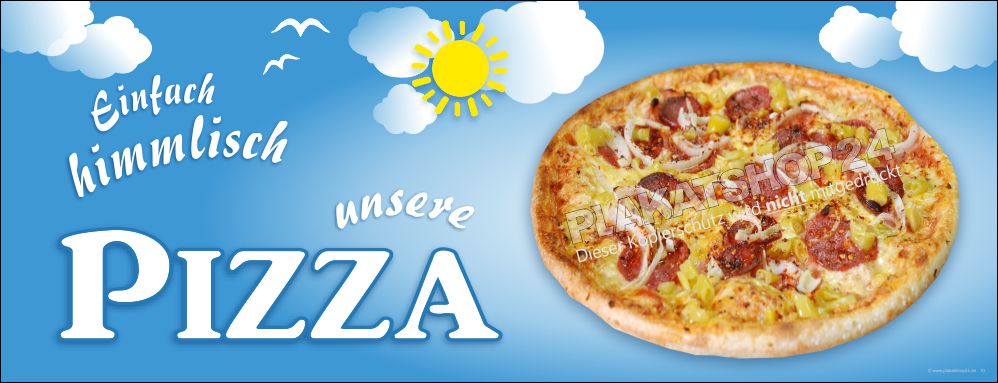 PVC-Werbeplane für Pizzeria-Aussenwerbung