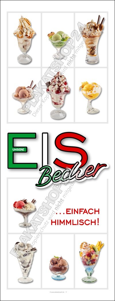 Dekobanner Eiscafé Eisbecher