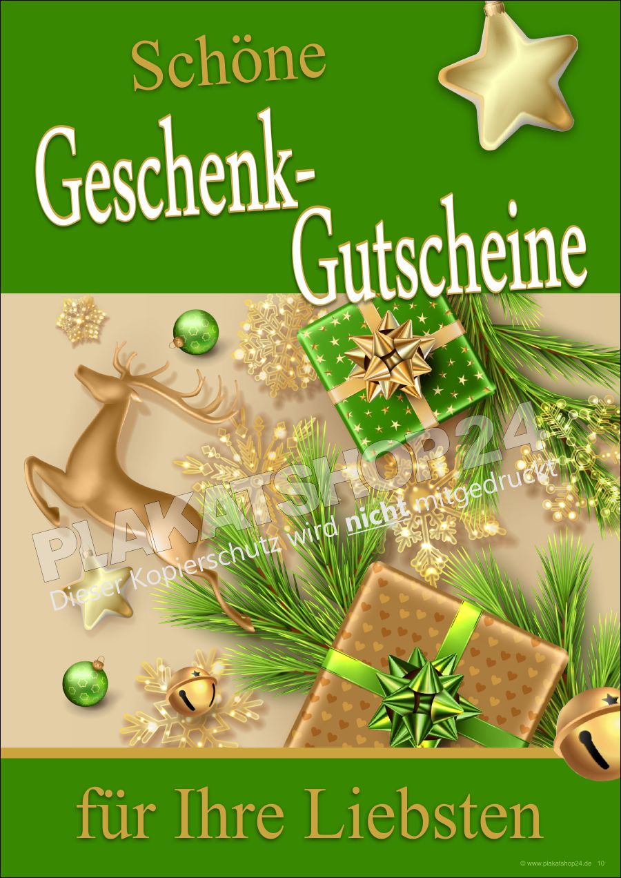 Weihnachtsplakat für Gutscheinwerbung
