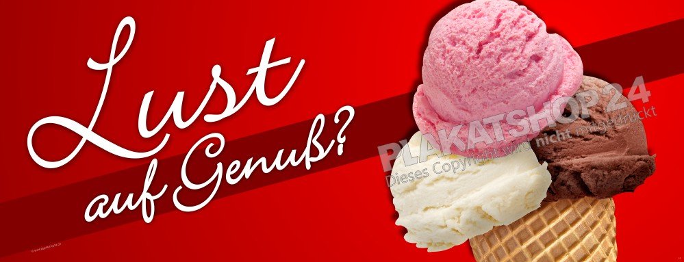 dekobanner-eis Eis-Werbebanner mit Foto Eis in der Waffel