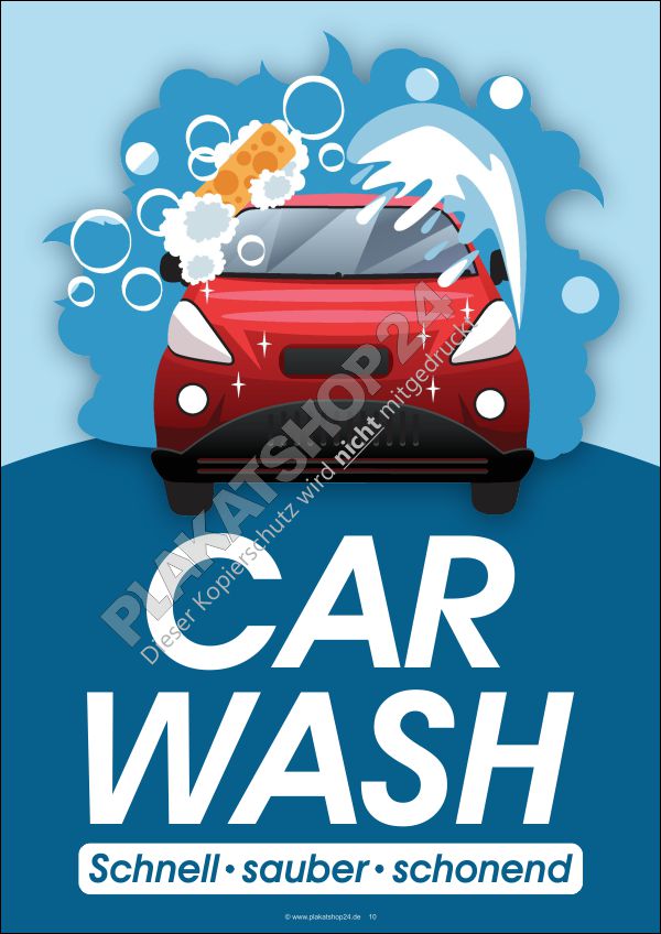 Poster "Car Wash" für Betreiber von Autowaschanlagen