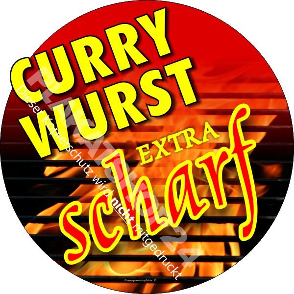 718619da31ba5eed664fd4be03f11398 Werbe-Aufkleber für extra scharfe Currywurst