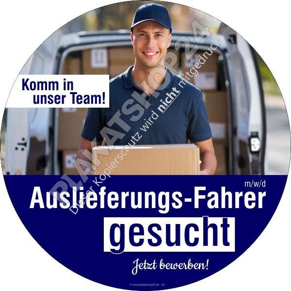aufkleber-paketdienst Klebefolie Kurierfahrer / Paketbote gesucht