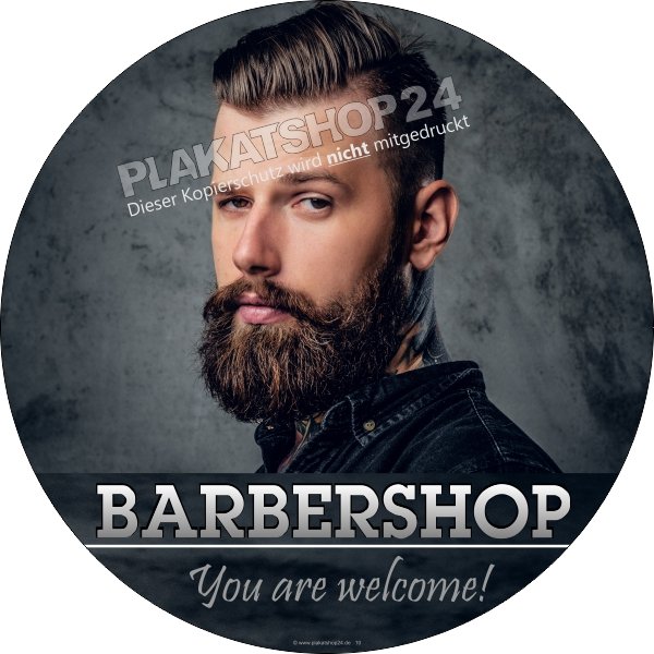 Runder Sticker für den Barbershop