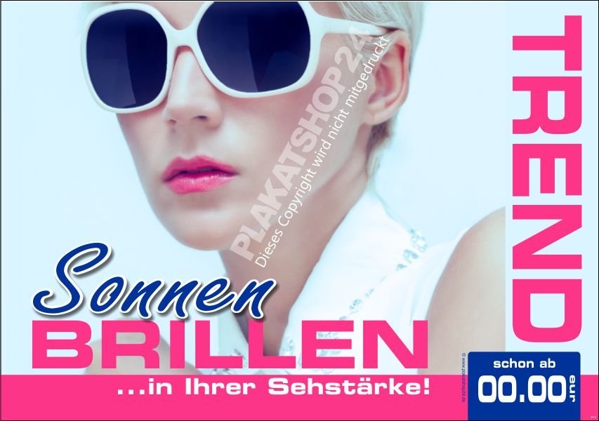 Sonnenbrillen-Angebotsplakat im Querformat