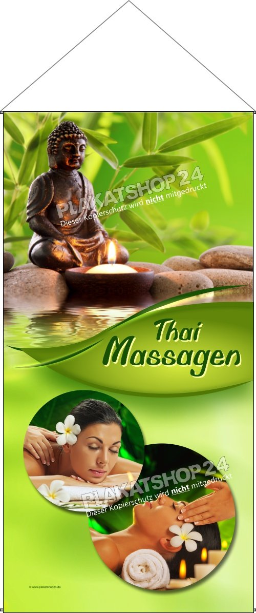 Textilbanner für Massagepraxis Thaimassage