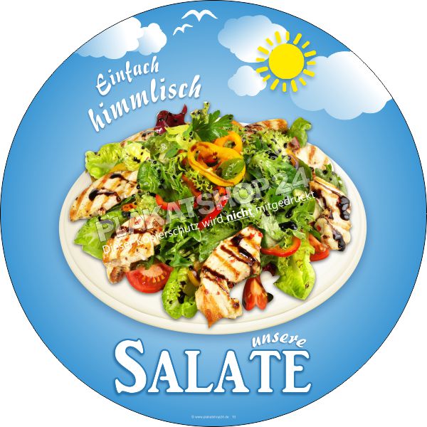 Klebersticker mit Gatrowerbung für frische Salate