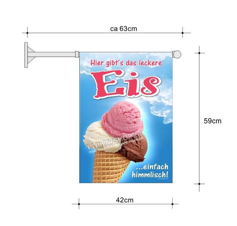 Günstige Eisfahne für die Eis-Werbung