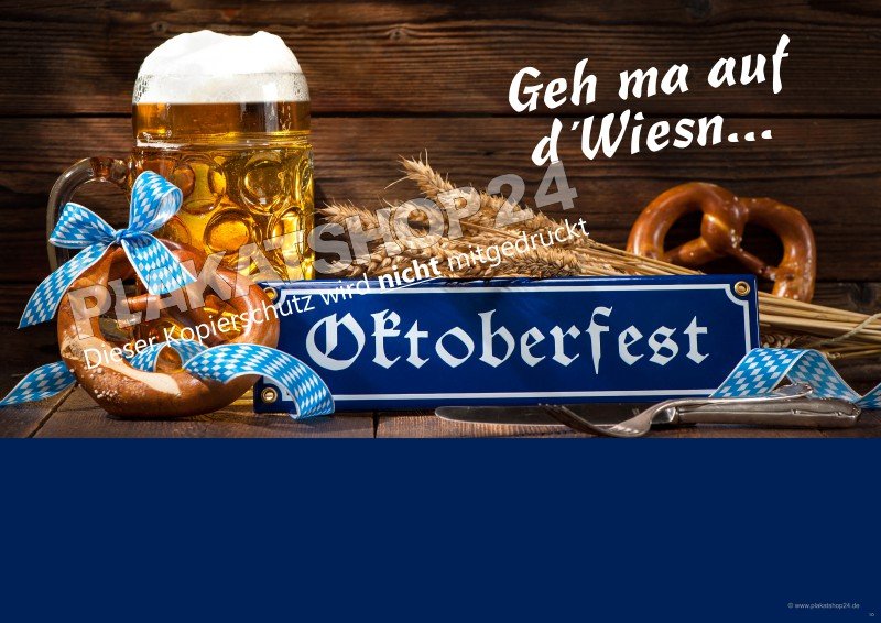 Werbeschild fürs Oktoberfest im Querformat