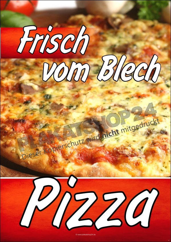 Pizza-Plakat frische Pizza vom Blech
