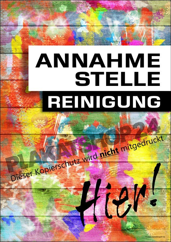 Farbenfrohes Werbeposter Annahmestelle Reinigung