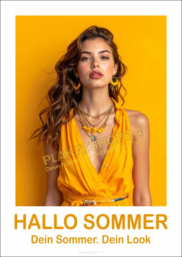PVC Plakat & Klebefolie "Hallo Sommer" – Mode-Werbung wetterfest PVC Plakat & Klebefolie "Hallo Sommer" – Mode-Werbung wetterfest