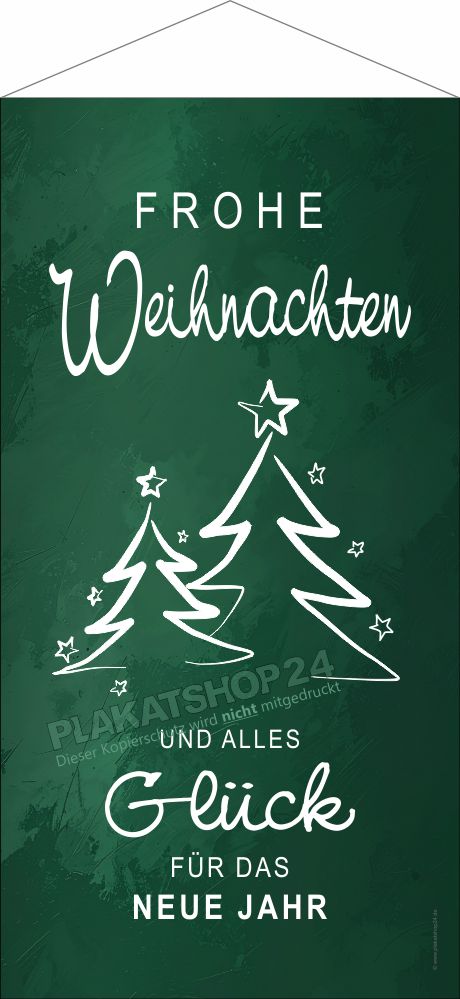 Stoffbanner Weihnachtsmotiv mit Tannenbäumen