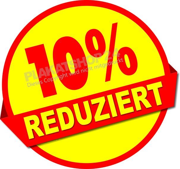 Klebesticker -10% für Sale, Reduziert und Räumungsverkauf