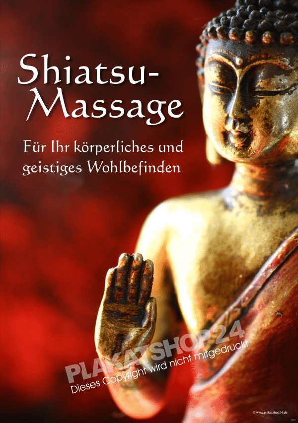 Poster Shiatsu-Massage als Werbemittel für Massagepraxis