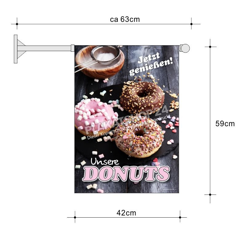 donutfahne-2 Bäckereifahne Donut Verkauf