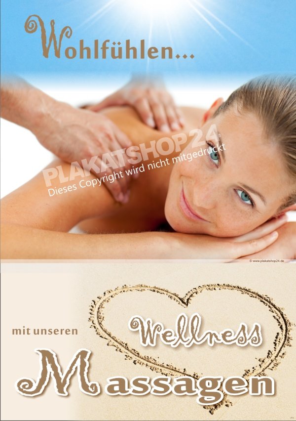 Werbeplakat für Wellness-Massagen für Schaufensterdekoration oder Plakatständer