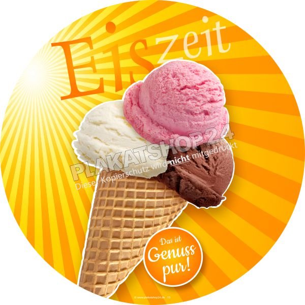 werbeaufkleber-eishoernchen Eisreklame Schaufensteraufkleber