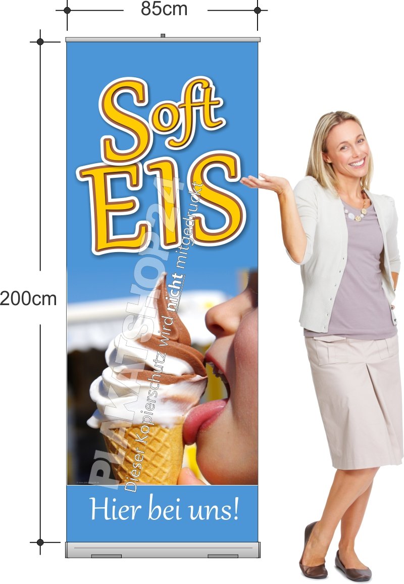 Rollup-Banner für Softeis-Werbung
