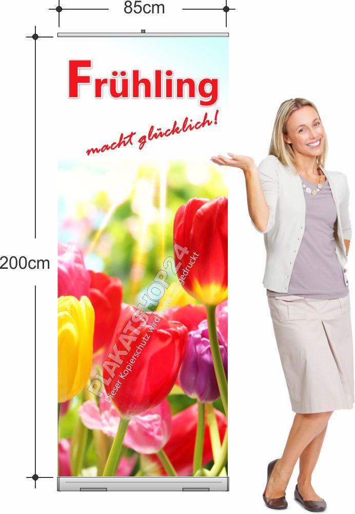 Rollupbanner für Frühlings-Aktion im Einzelhandel Rollupbanner für Frühlings-Aktion im Einzelhandel