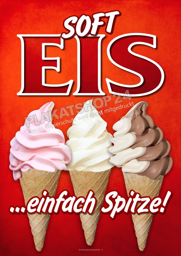 Softeis-Schild (Plakat) mit schönen Softeis-Fotos Softeis-Schild (Plakat) mit schönen Softeis-Fotos