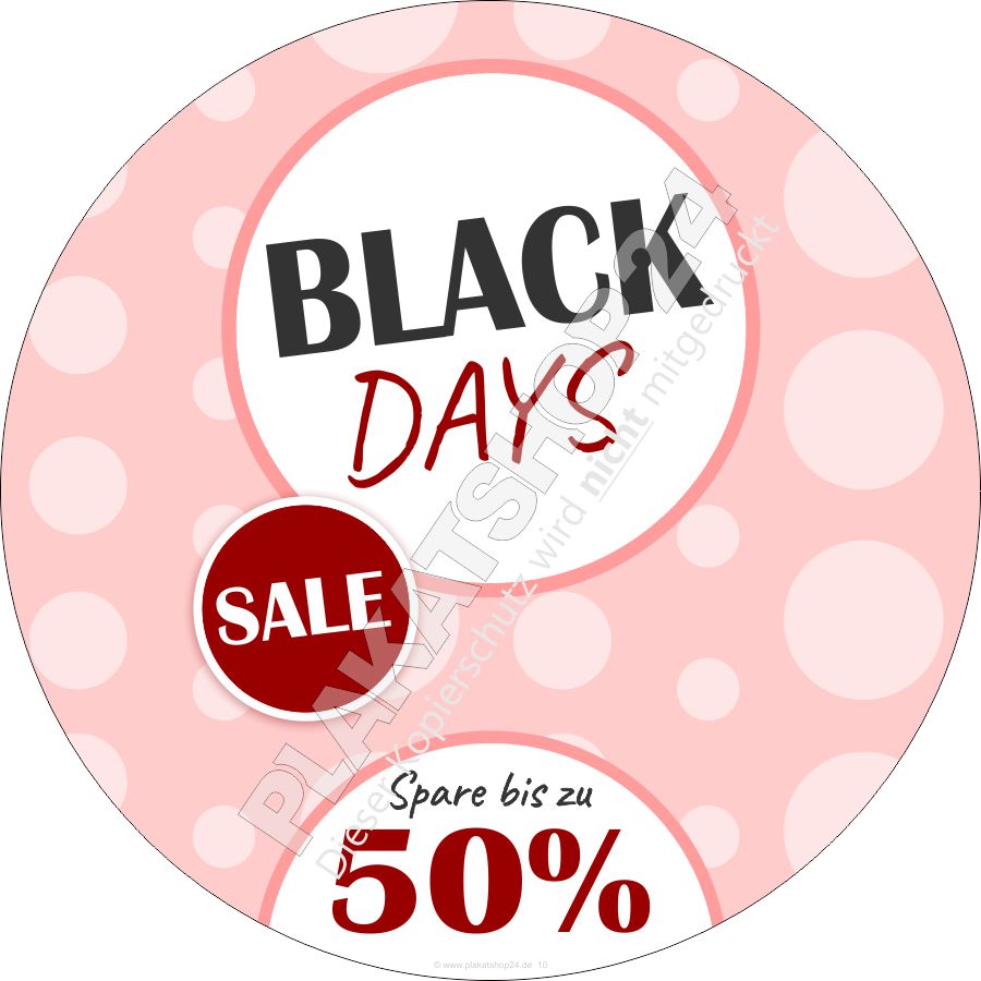 runder Klebesticker Black Days