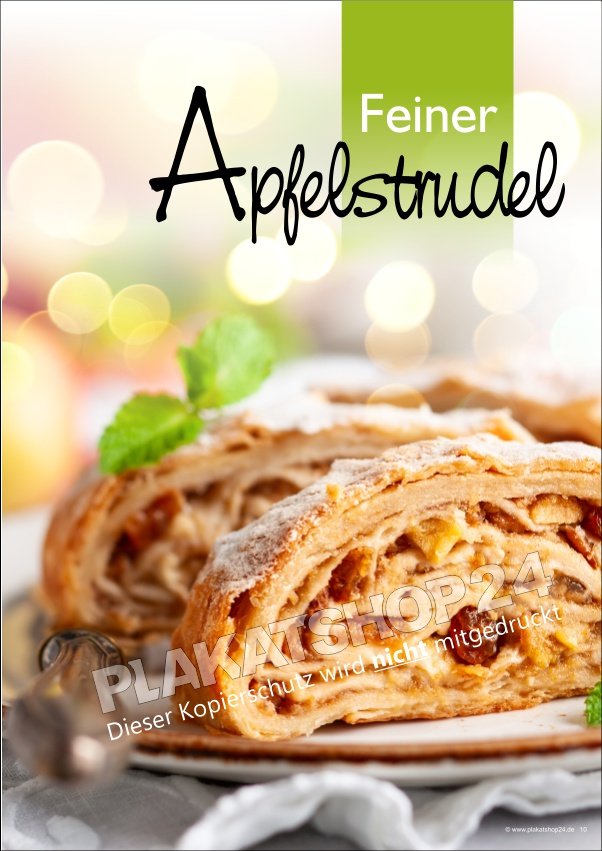 Apfelstrudelplakat Schaufenster Kundenstopper