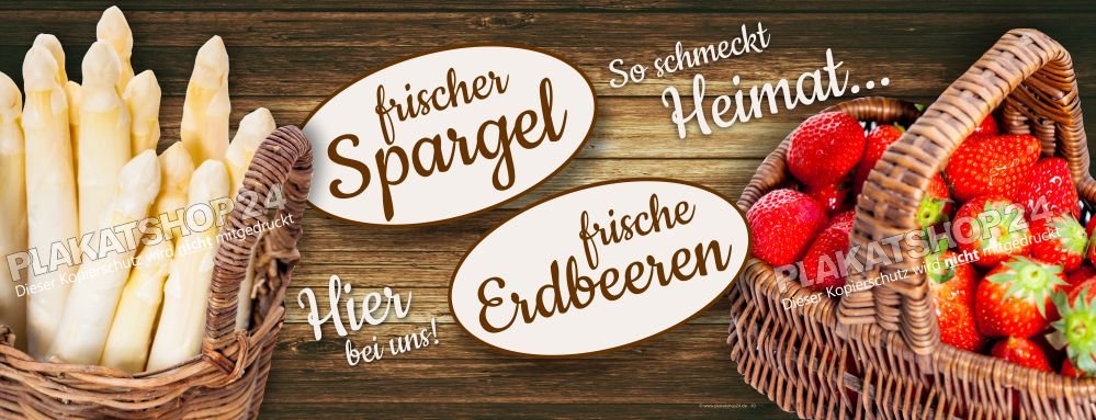 Werbeplane für Spargelhof / Erdbeerenverkauf