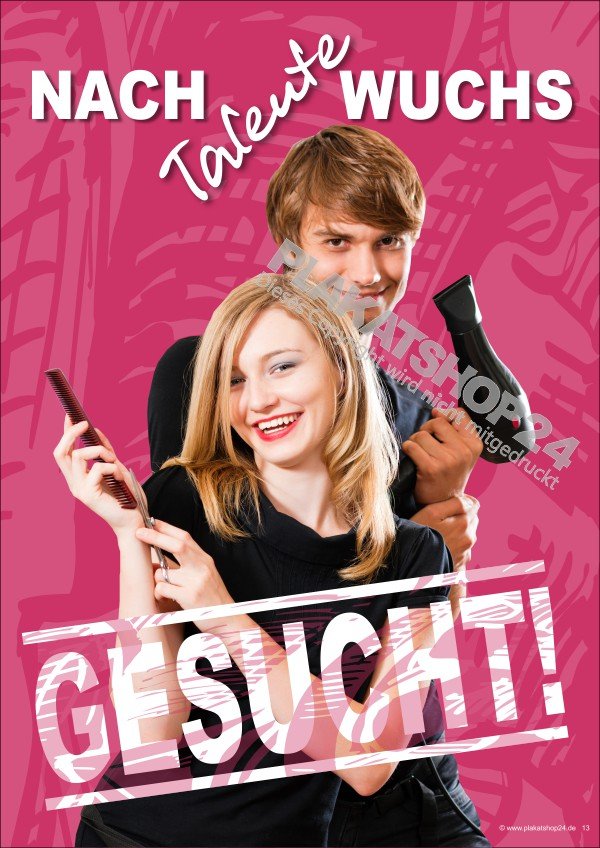 Werbeposter Nachwuchsfriseur/in gesucht