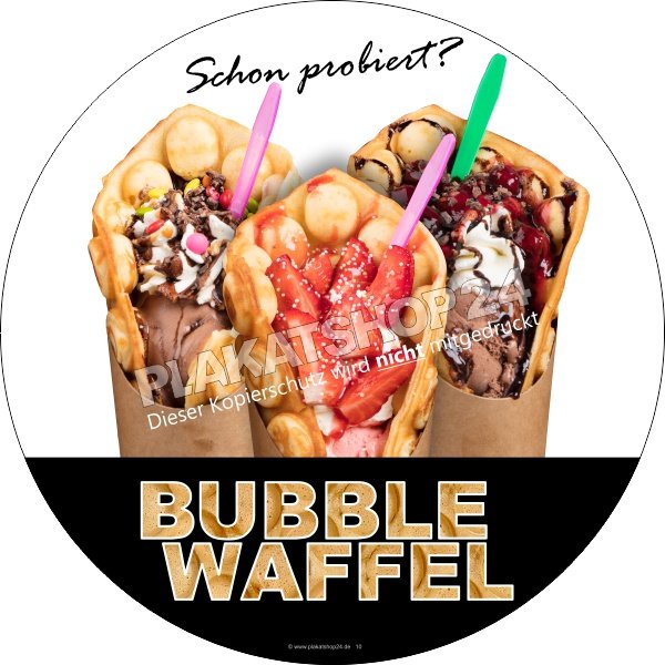 Bubble Waffel mit Eis Aufkleber