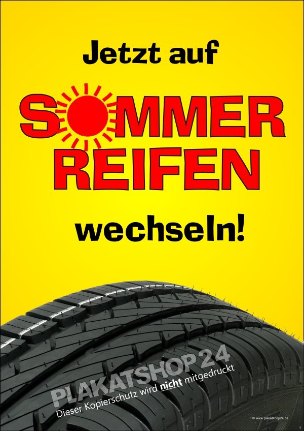 Plakat für Sommerreifen-Werbung