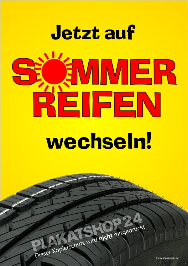 Plakat für Sommerreifen-Werbung