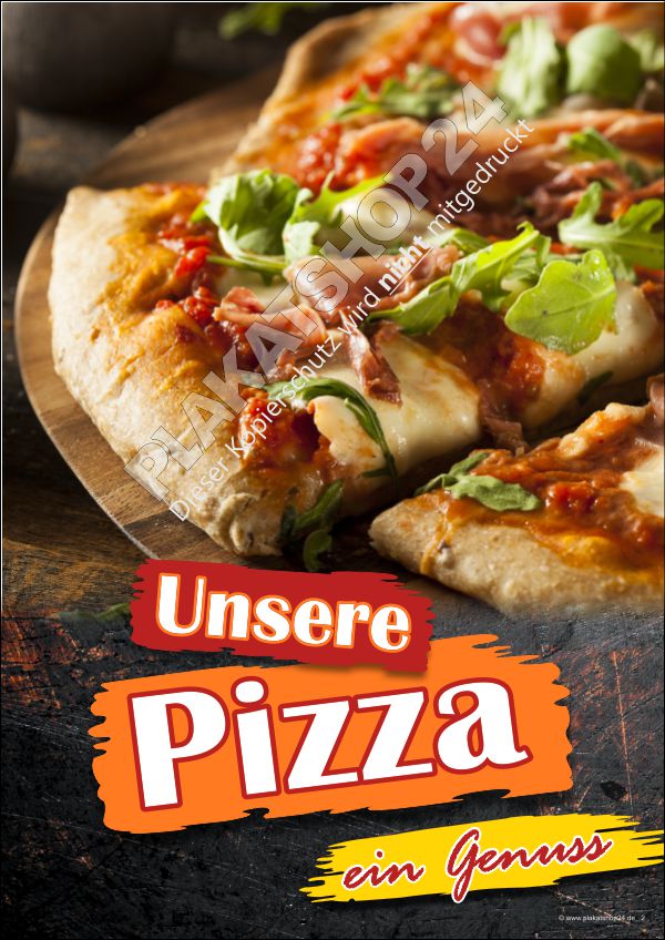 Pizzaschild (Poster) für Pizzeria und Pizzalieferservice
