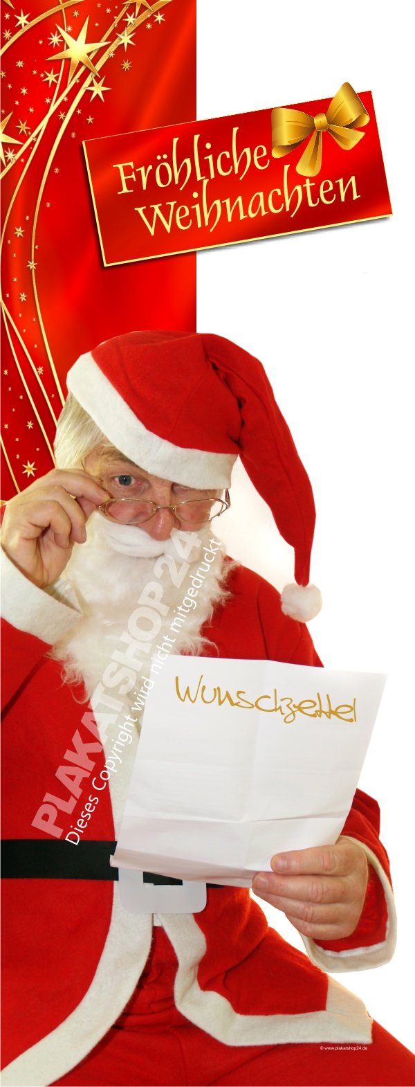 Dekorfolie mit Weihnachtsmann für Weihnachtsschaufenster