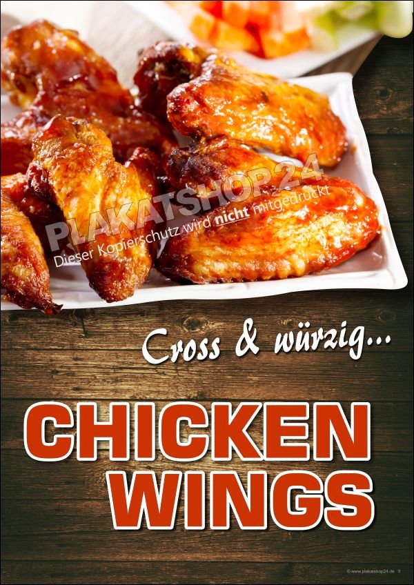 Werbeplakat für Chicken Wings