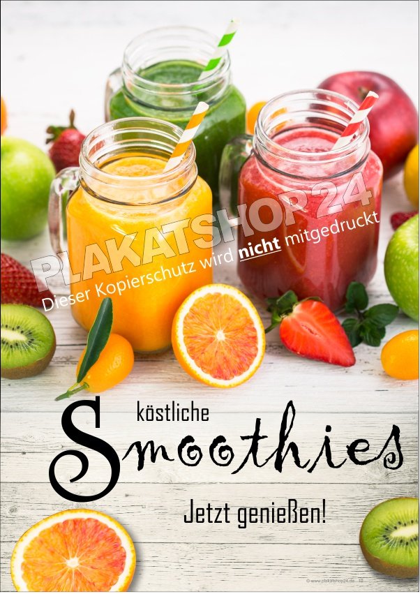 smoothieplakat Werbeposter erfrischende Smoothies