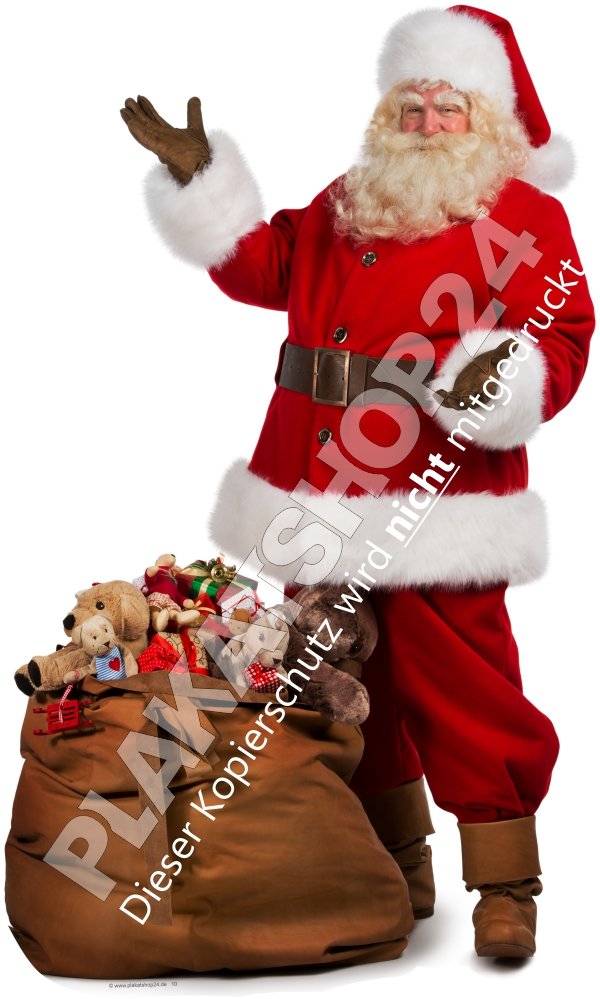 XA6931 Weihnachtsmann als Aufkleber für Schaufenster