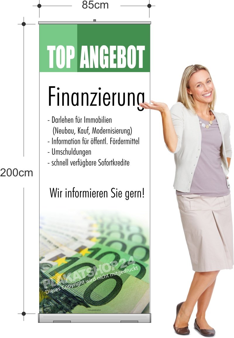 Rollup-Banner für Finanzmakler für Werbung Finanazierungsangebote