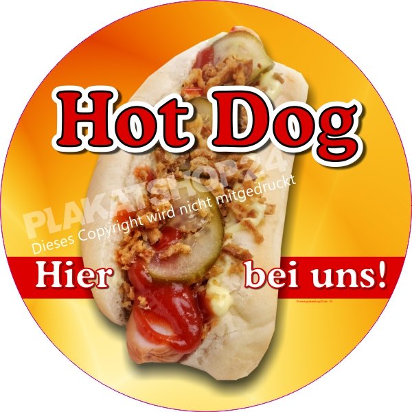 Schaufensterfolie Hot Hog als selbstklebende Werbefolie mit Hot Dog Bild