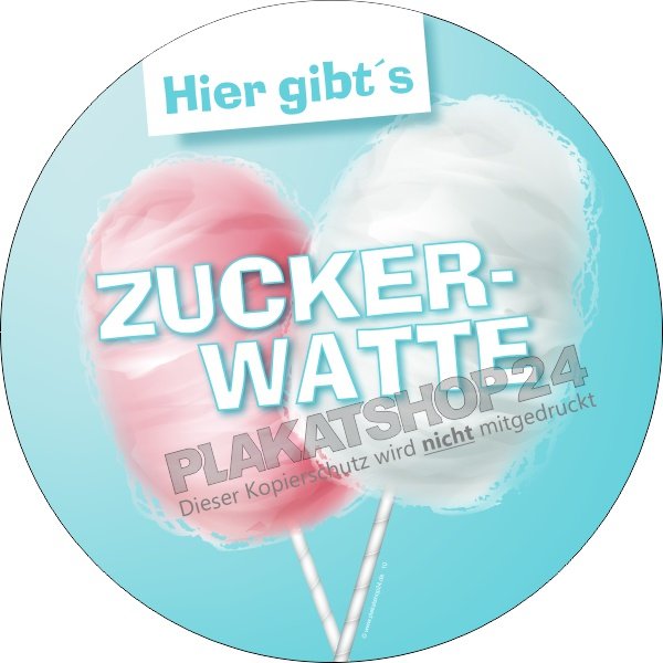 zuckerwatteaufkleber Werbefolie Reklame für Zuckerwatteverkauf
