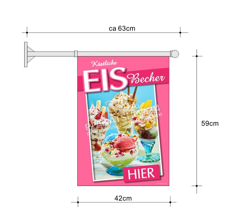 Farbenfrohe Eisbecher-Flagge in A2 