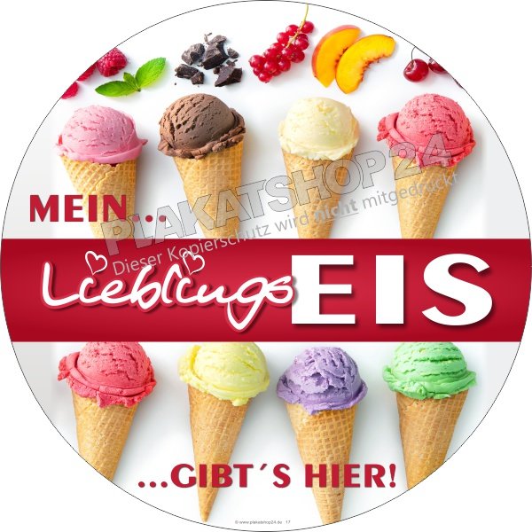 eisaufkleber2itYDG9YPDhO0 Werbefolie beliebte Eissorten auf einem Blick